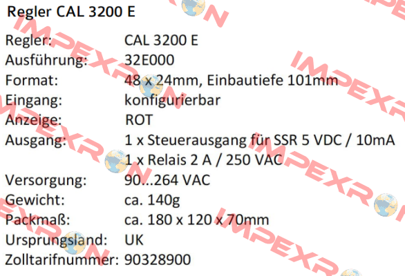 CAL32E000  Cal Controls