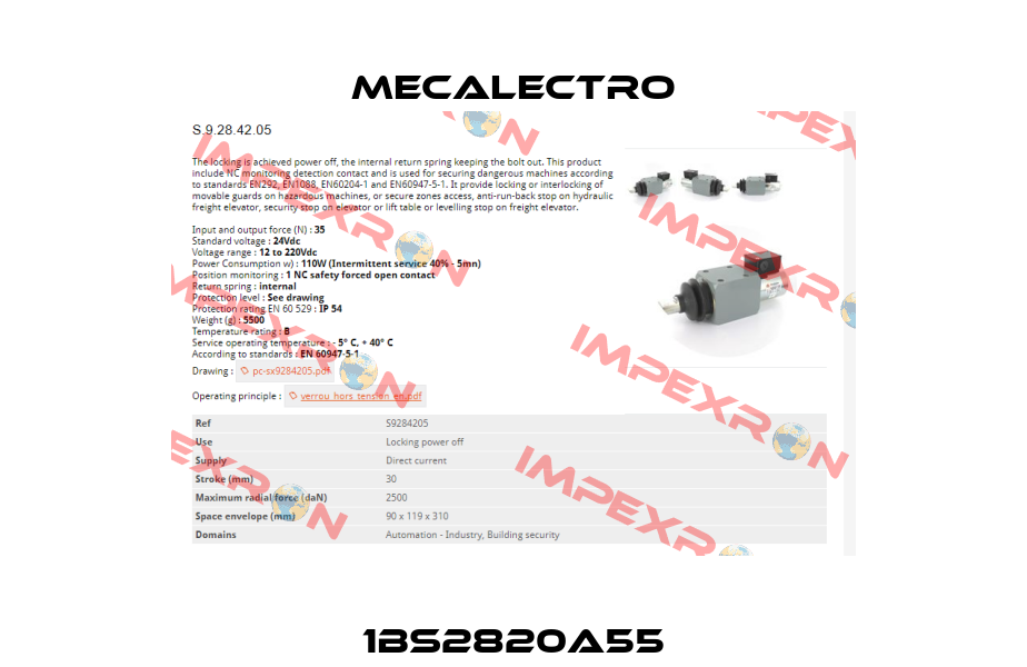 1BS2820A55 Mecalectro