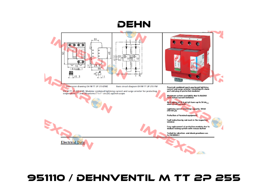 951110 / DEHNventil M TT 2P 255 Dehn