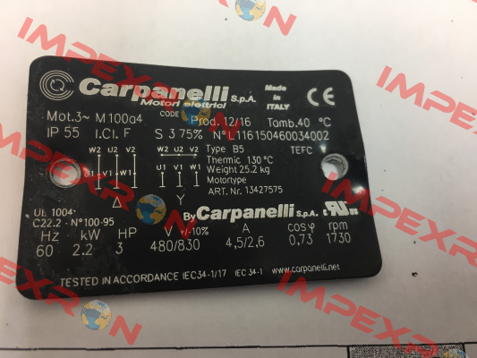 L116150460034002  OEM Carpanelli