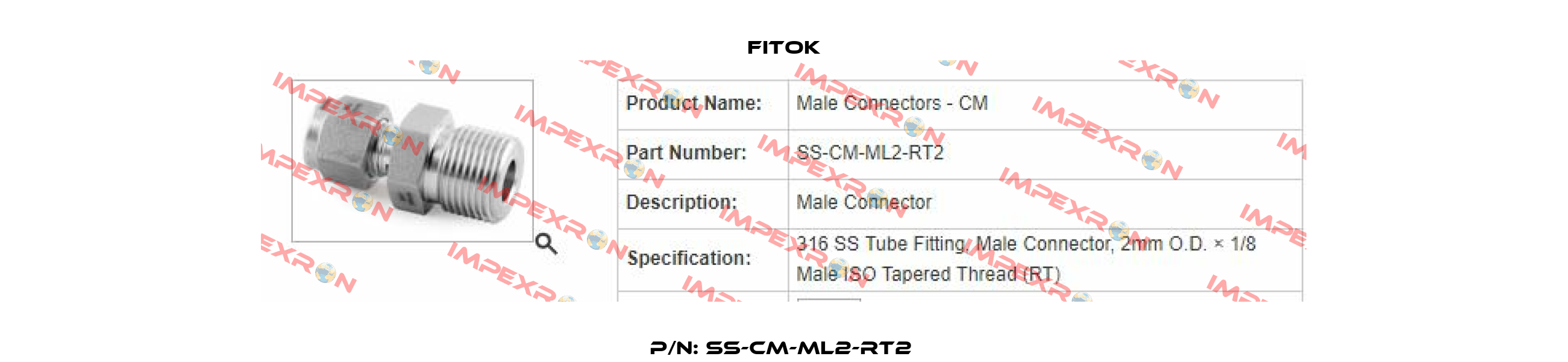 P/N: SS-CM-ML2-RT2  Fitok