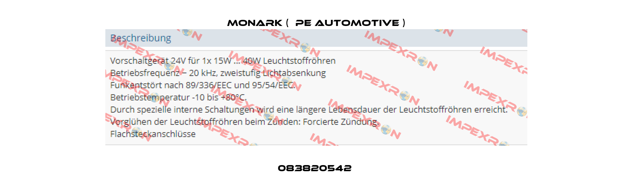 083820542  Monark (  PE Automotive )