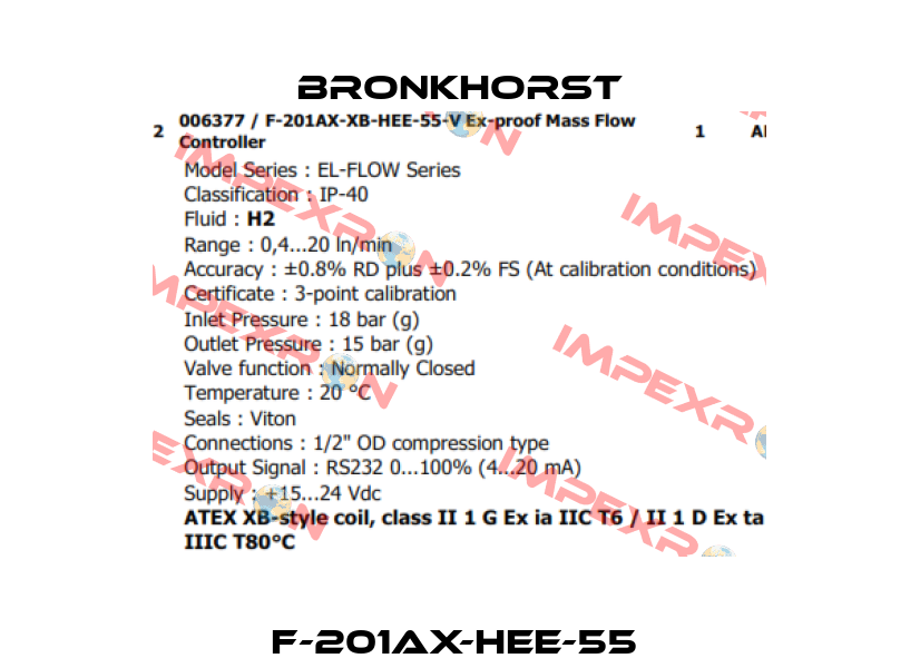 F-201AX-HEE-55  Bronkhorst