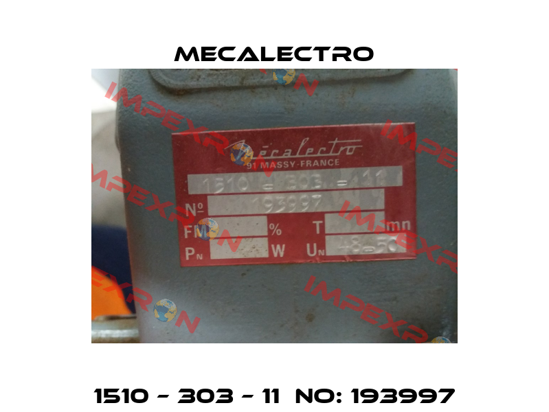 1510 – 303 – 11  No: 193997 Mecalectro