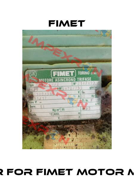COVER FOR FIMET MOTOR MH200  Fimet
