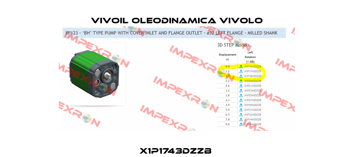 X1P1743DZZB  Vivoil Oleodinamica Vivolo
