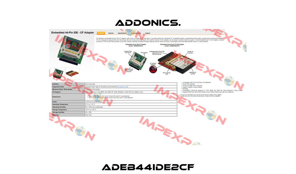 ADEB44IDE2CF Addonics