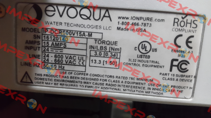 41161000001 Evoqua Water Technologies