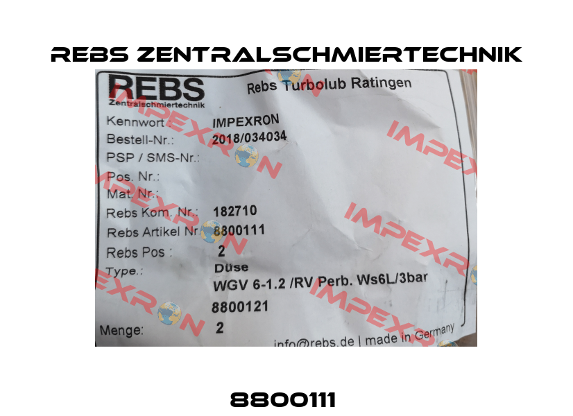8800111  Rebs Zentralschmiertechnik