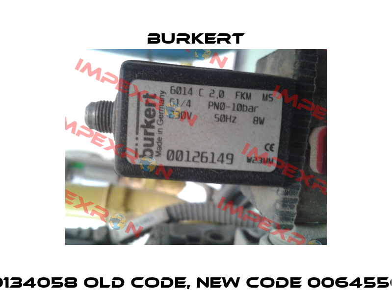 00134058 old code, new code 00645567 Burkert