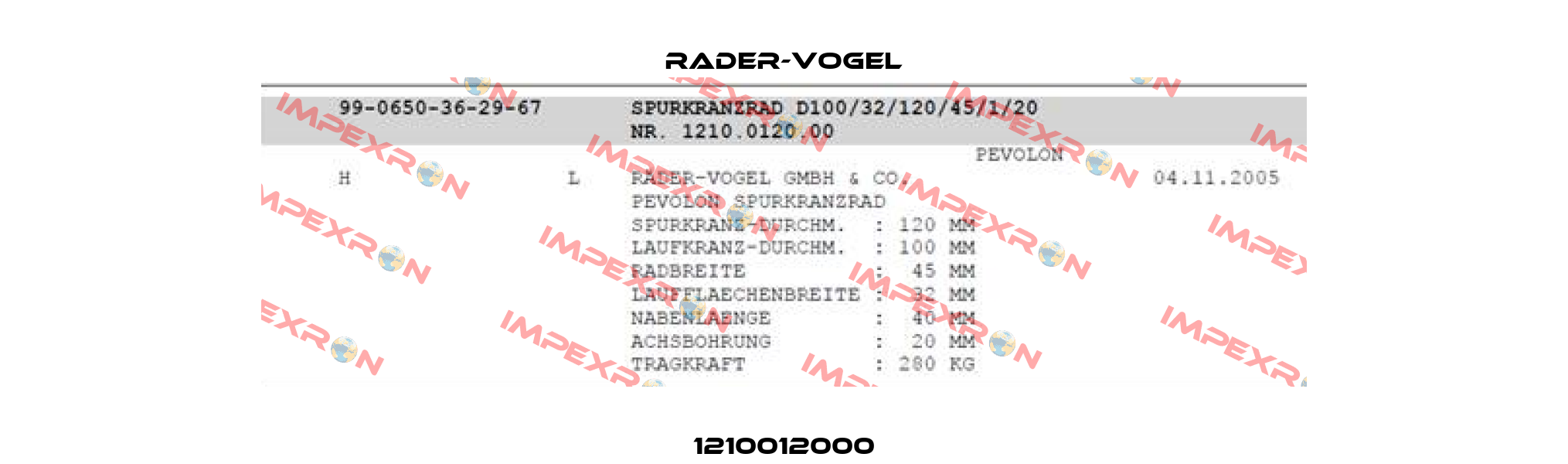 1210012000 Rader-Vogel