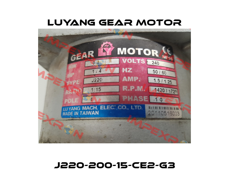 J220-200-15-CE2-G3 Luyang Gear Motor