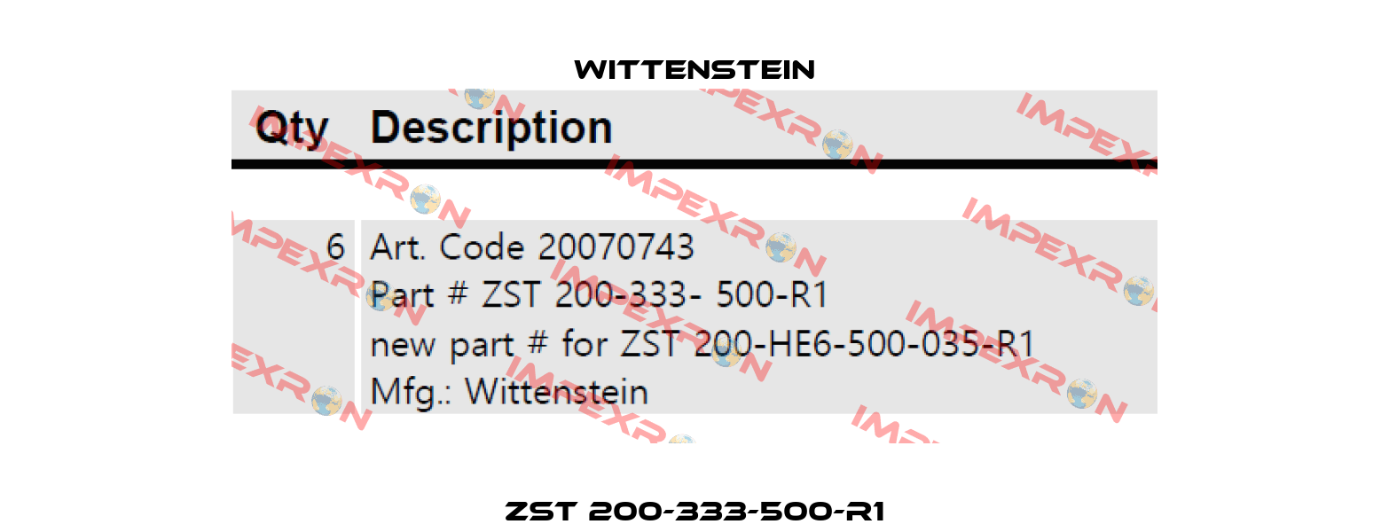 ZST 200-333-500-R1 Wittenstein