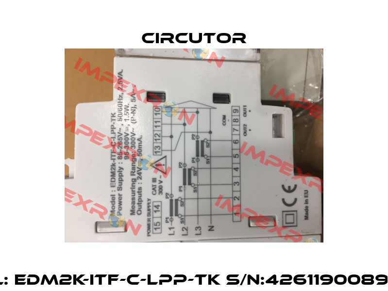 Model: EDM2k-ITF-C-LPP-TK S/N:4261190089  (OEM) Circutor