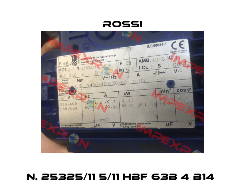 N. 25325/11 5/11 HBF 63B 4 B14  Rossi