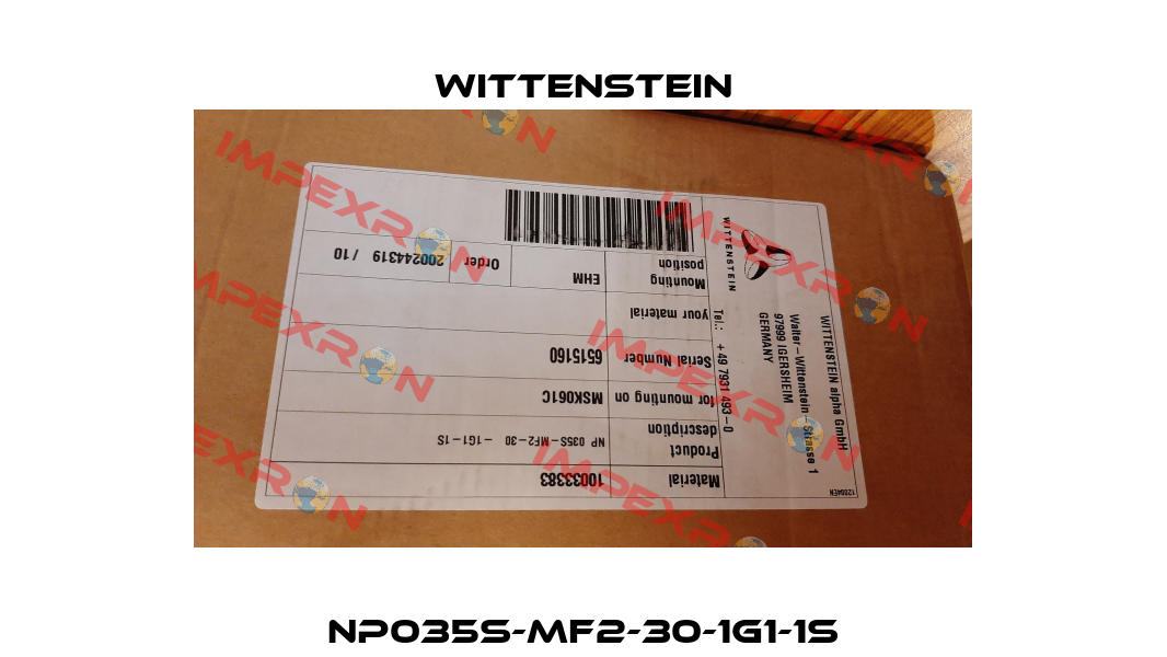 NP035S-MF2-30-1G1-1S Wittenstein