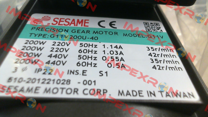 reducer for G11V200S-40 Sesame Motor