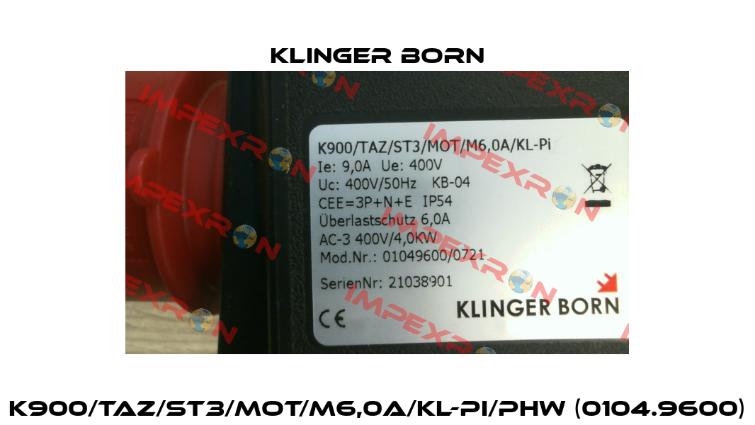 K900/TAZ/ST3/Mot/M6,0A/KL-Pi/Phw (0104.9600) Klinger Born