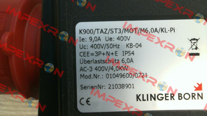 K900/TAZ/ST3/Mot/M6,0A/KL-Pi/Phw (0104.9600) Klinger Born