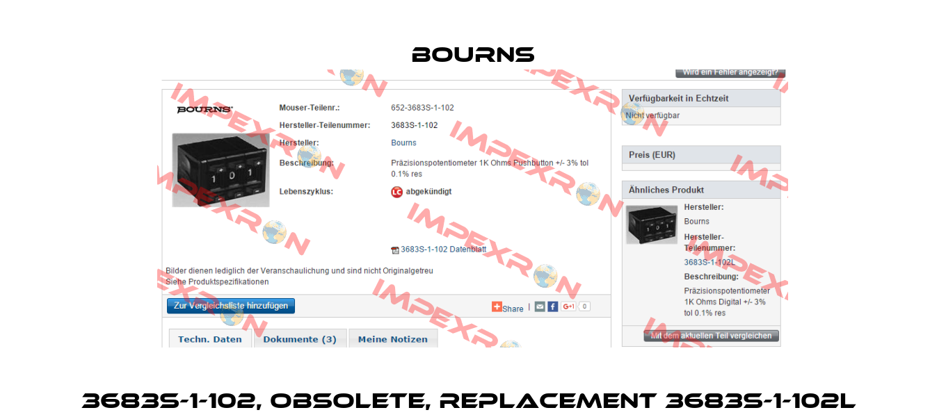 3683S-1-102, obsolete, replacement 3683S-1-102L  Bourns