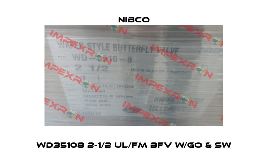 WD35108 2-1/2 UL/FM BFV W/GO & SW Nibco