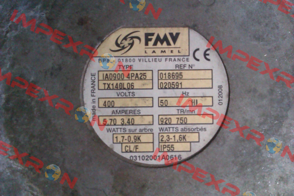 IA0900 4PA25 TX140L06 400V50HZ # 5001018695 FMV-Lamel (now Ziehl Abegg)