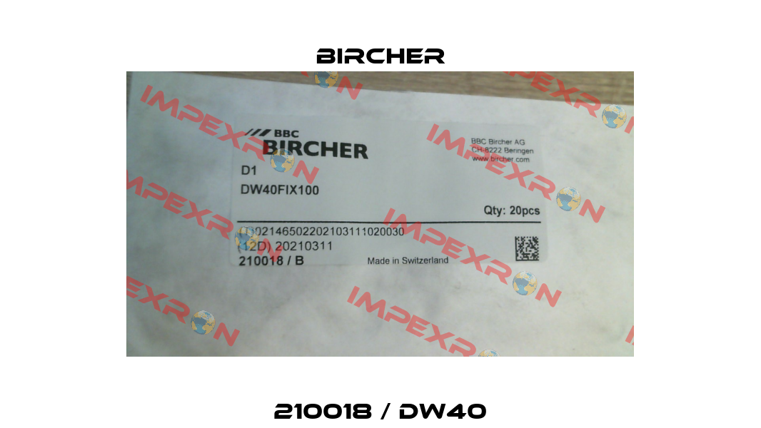 210018 / DW40 Bircher