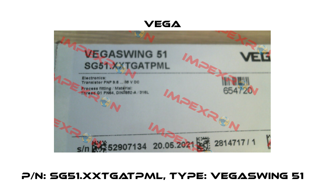 P/N: SG51.XXTGATPML, Type: VEGASWING 51 Vega