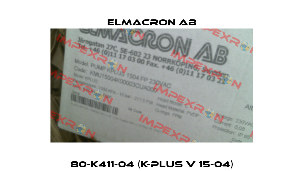 80-K411-04 (K-PLUS V 15-04) Elmacron AB