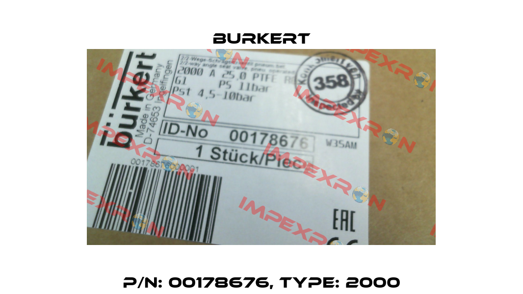 P/N: 00178676, Type: 2000 Burkert