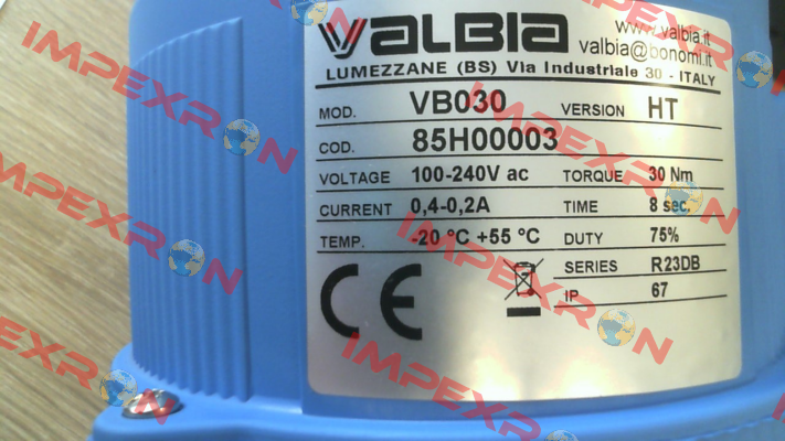 Ball valve type 2500 1  1/2" with electric actuator VB30 Valbia