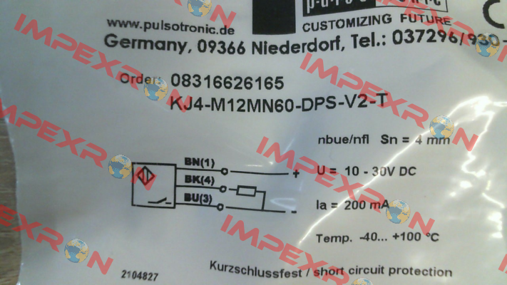 p/n: 08316626165, Type: KJ4-M12MN60-DPS-V2-T Pulsotronic