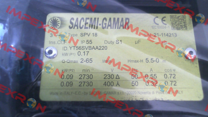 SPV18/220 (YT56SVBAA2205-1) Sacemi