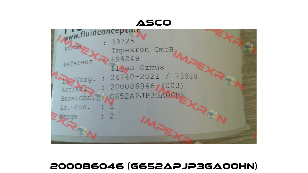 200086046 (G652APJP3GA00HN) Asco