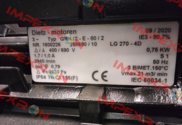 192627 for GR-112-E-80/2 Dietz-Motoren