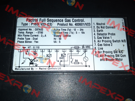 400601/V23 P16 DI Dual Pactrol