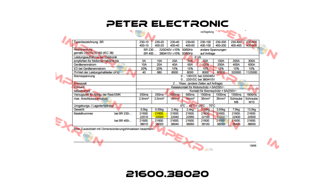 21600.38020 Peter Electronic