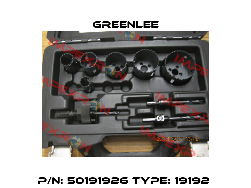 P/N: 50191926 Type: 19192  Greenlee