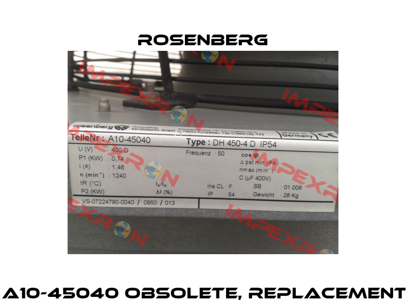 DH 450-4 D IP54, A10-45040 obsolete, replacement DH 450-4 D.5HA  Rosenberg