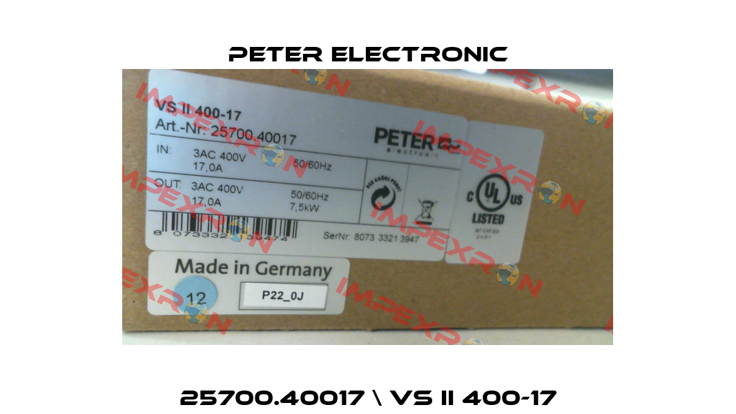 25700.40017 \ VS II 400-17 Peter Electronic