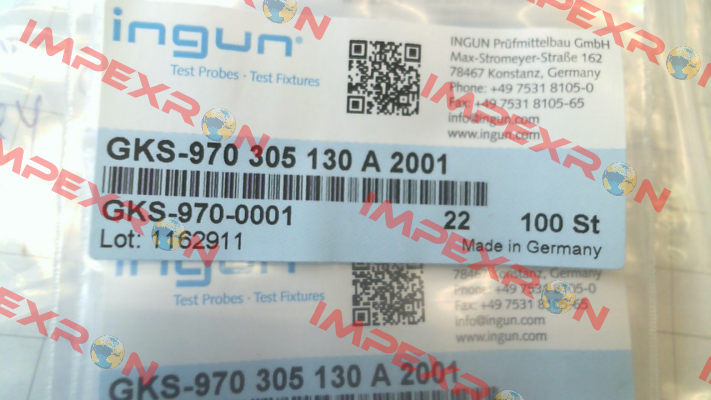 GKS-970-0001 / GKS-970 305 130 A 2001 Ingun