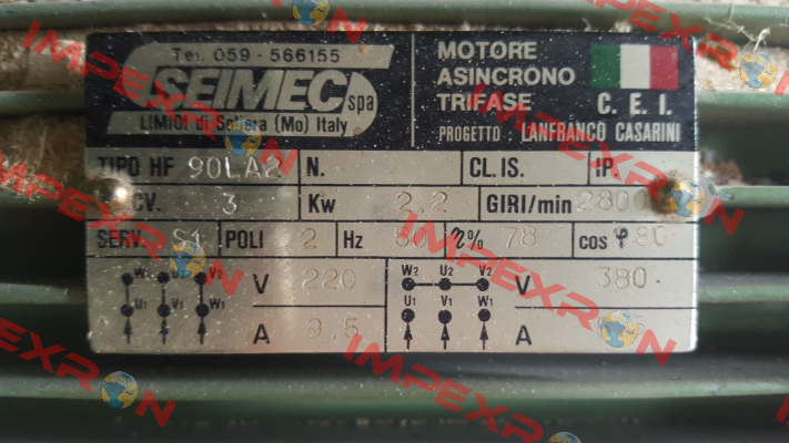 Brake pad for 90LA2 obsolete  Seimec (Rossi)