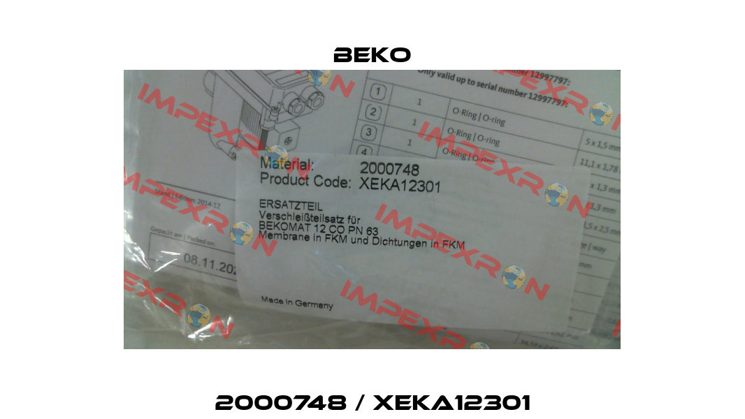 2000748 / XEKA12301 Beko