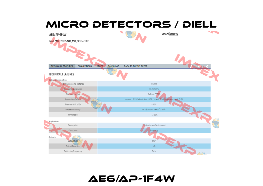 AE6/AP-1F4W Micro Detectors / Diell