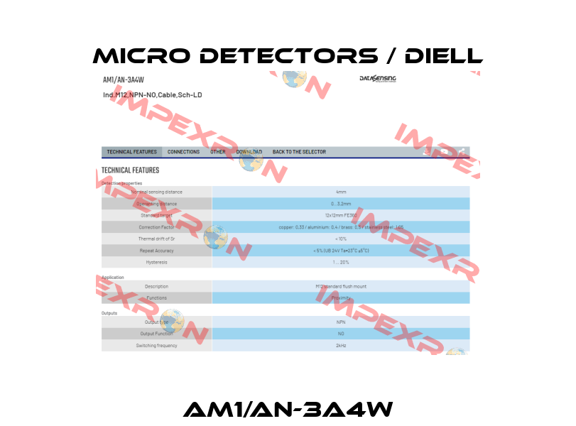 AM1/AN-3A4W Micro Detectors / Diell