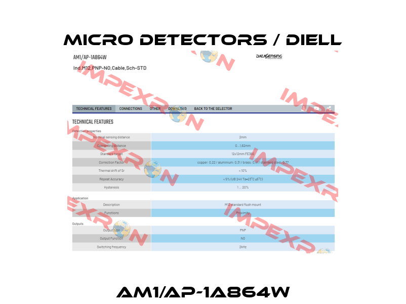 AM1/AP-1A864W Micro Detectors / Diell
