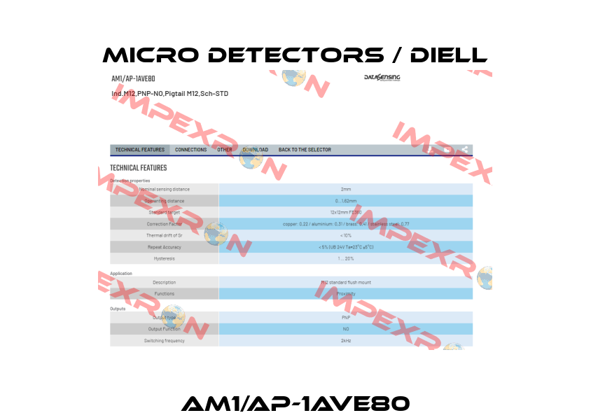 AM1/AP-1AVE80 Micro Detectors / Diell