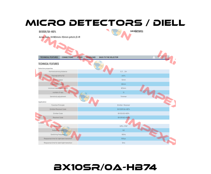 BX10SR/0A-HB74 Micro Detectors / Diell
