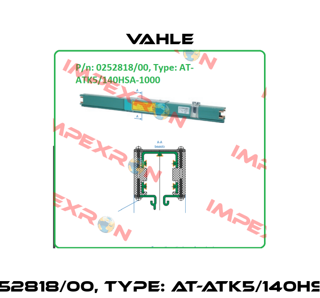 P/n: 0252818/00, Type: AT-ATK5/140HSA-1000 Vahle