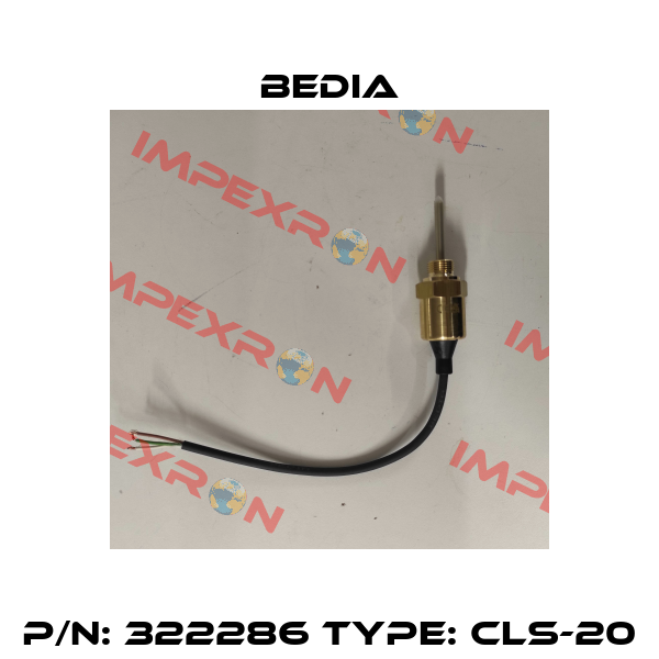 P/N: 322286 Type: CLS-20 Bedia